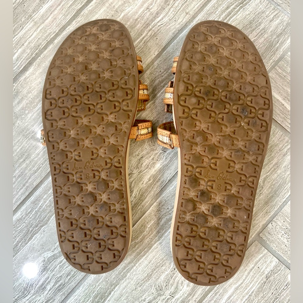 Sam Edelman Nettie Multi-Color Slide Sandal, Tan, Size 8 - Picture 8 of 8